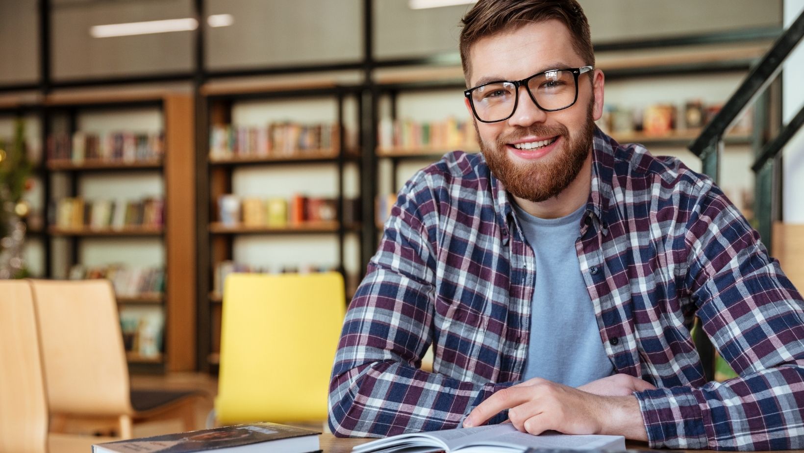 University Student in library